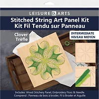 Leisure Arts® Intermediate Clover Wood Stitched String Art Panel Kit