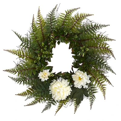 23" Fern & Chrysanthemum Wreath