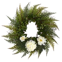 23" Fern & Chrysanthemum Wreath