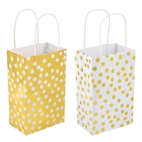 Small Gold & White Polka Dot Gift Bag Value Pack by Celebrate It™