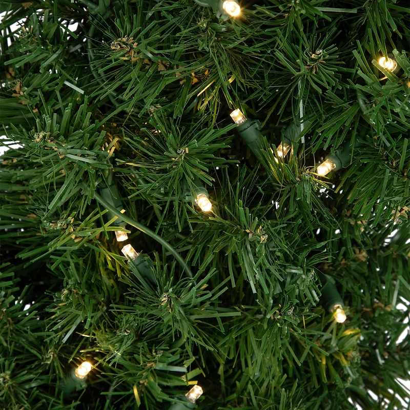 6ft. Pre-Lit Cactus Pine Artificial Christmas Tree, Warm White LED Lights