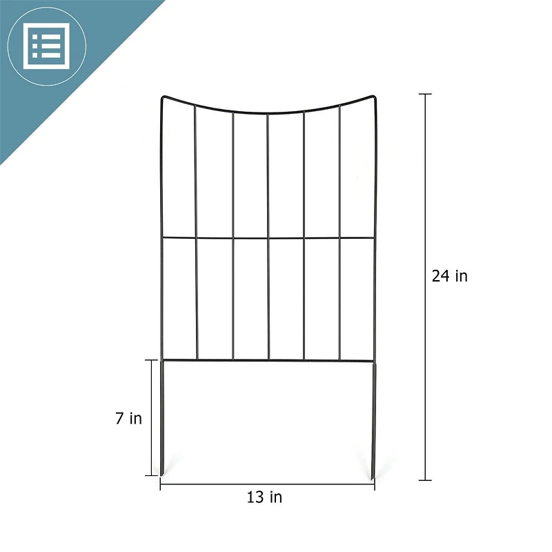 NEX™ 24" Black Lower Arc Garden Fence, 25ct.