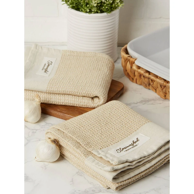DII® Pebble Washed Waffle Woven Dishtowel, 2ct.