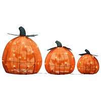 15" Orange LED Jack-O-Lantern Trio