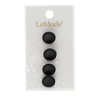 LaMode 1/2" Matte Black Shank Buttons, 4ct.