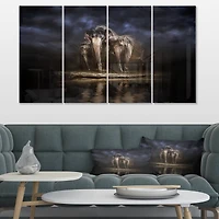 Designart - Elephants Watering in the River