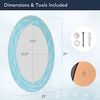 Head West Sea Glass Tile Framed Oval Wall Vanity Mirror - 23" x 29"