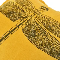 Hello Honey® Mustard Dragonfly Cotton Velvet Pillow