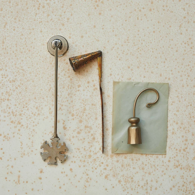 Hello Honey® 8.25" Gold Debossed Burnt Finish Copper Candle Snuffer