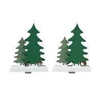 Glitzhome® 6.5" Christmas Reindeer & Bear Stocking Holder Set