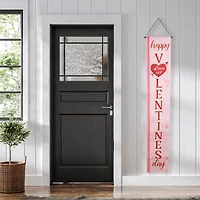 71" Welcome & Happy Valentine's Day Outdoor Door Banners Set