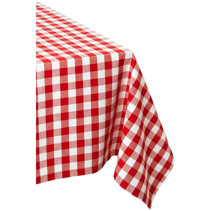 DII® 52" Red & White Checkers Tablecloth