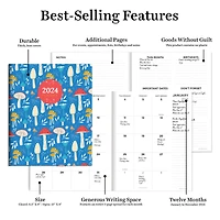 TF Publishing Medium 2024 Magic Mushroom Monthly Planner