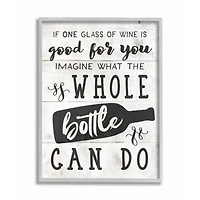 Stupell Industries Bottle of Wine Quote Wall Art in Gray Frame