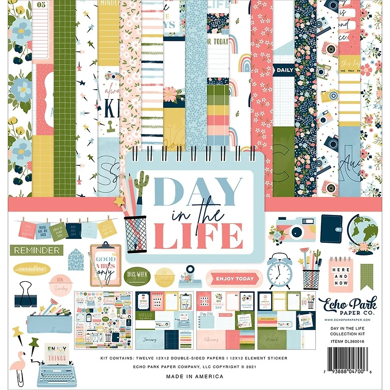 Echo Park™ Paper Co. Day in the Life Paper Craft Collection Kit, 12" x 12"