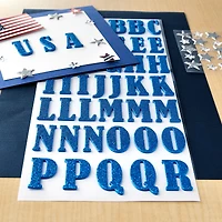 12 Pack: Royal Blue Bernhard Condensed Glitter Alphabet Stickers by Recollections™