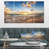 Designart - Sunrise on Beach of Caribbean Sea