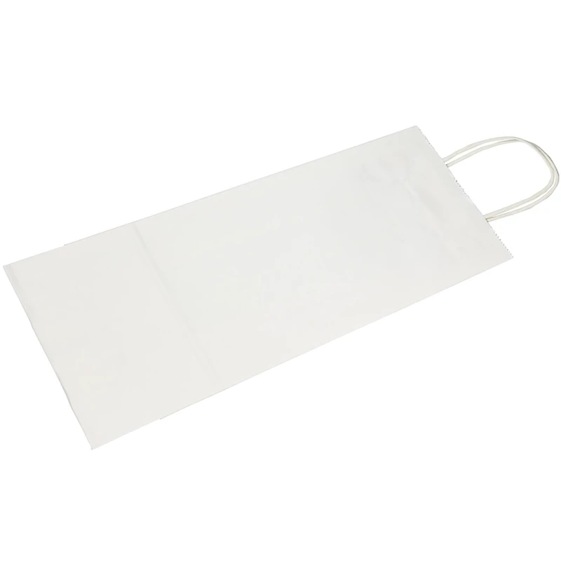 JAM Paper White Kraft Paper Wine Gift Bag, 100ct.