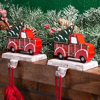 Glitzhome® Red Truck Stocking Holder Set