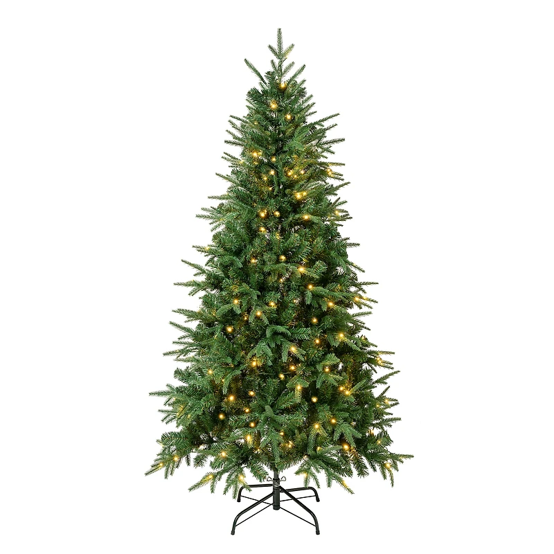 6ft. Pre-Lit Feel-Real® Duxbury Artificial Christmas Tree, Warm White LED Lights