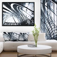 Designart - 3D Abstract Art Black Structural