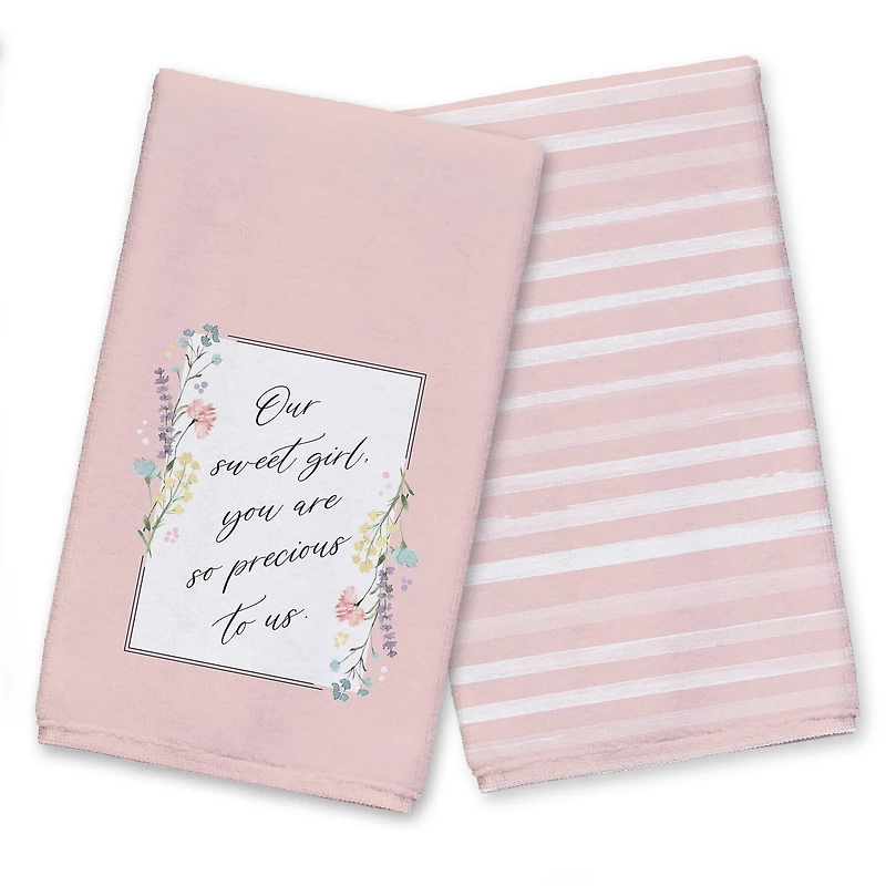 Script Florals Precious to Us 16" x 25" Towel Set