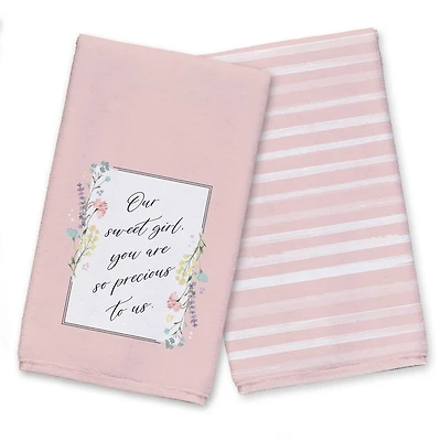 Script Florals Precious to Us 16" x 25" Towel Set