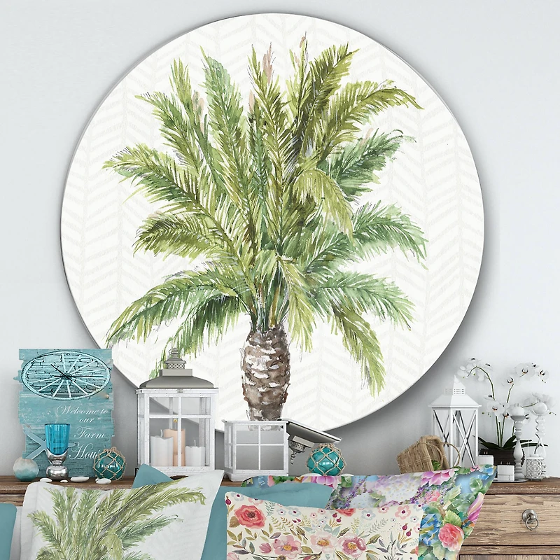 Designart - Mixed Botanical Greens palms IV
