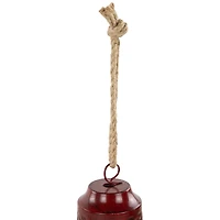 Embossed Christmas Bell Ornaments - 6" - Burgundy - Set of 2