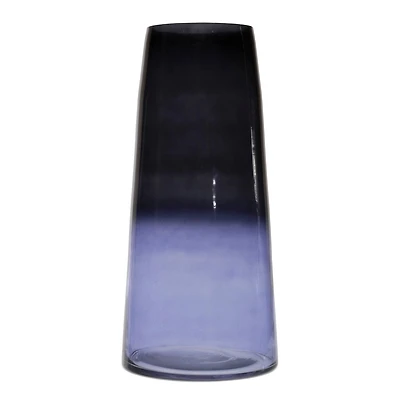 12.5" Blue Soda Lime Glass Vase