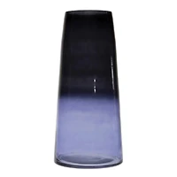 12.5" Blue Soda Lime Glass Vase