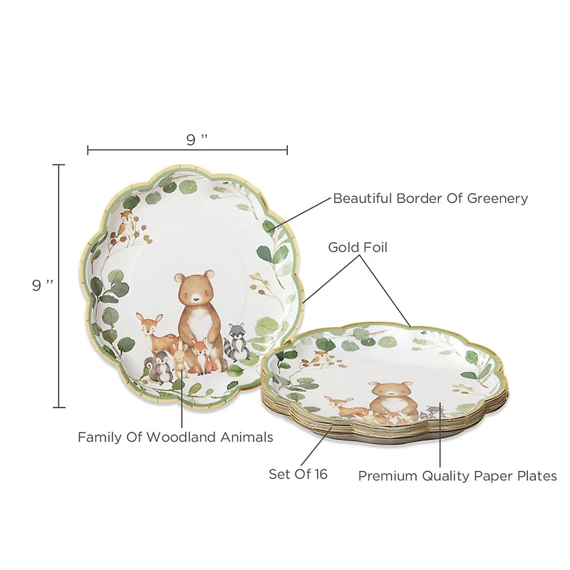 Kate Aspen® 9" Woodland Baby Premium Paper Plates, 32ct.