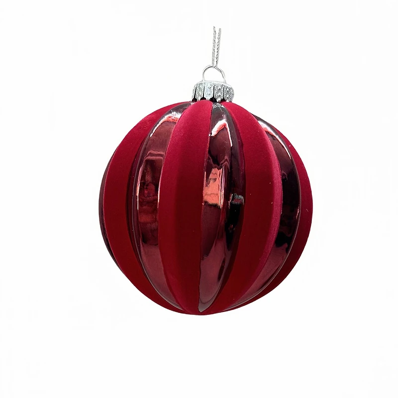4" Stripe Glass Ball Ornament by Ashland®