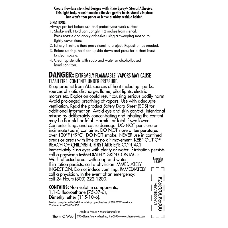 iCraft® Pixie Spray™ Stencil Adhesive, 3.8oz.