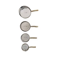 Hello Honey® Brass 4-Piece Stainless Steel Measuring Cup Set with Etched Flowers & Twig Shaped Handles