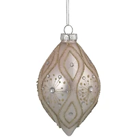 5.25" Rose Gold Retro Ombre Glass Christmas Drop Ornament