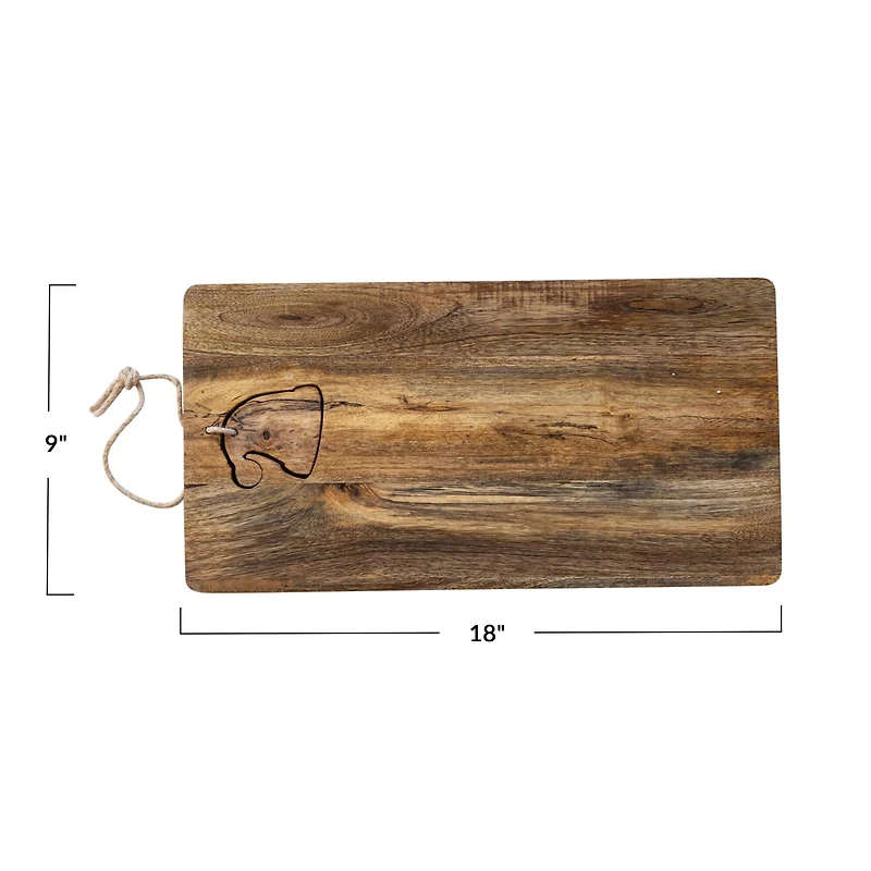 Hello Honey® 18" Mango Wood Cheese & Cutting Board with Santa Hat Cut-Out