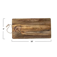 Hello Honey® 18" Mango Wood Cheese & Cutting Board with Santa Hat Cut-Out