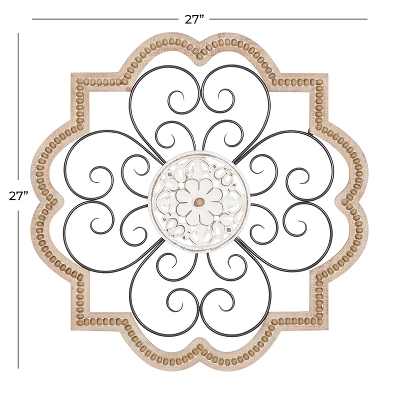 27" Brown Metal & Wood Farmhouse Wall Décor