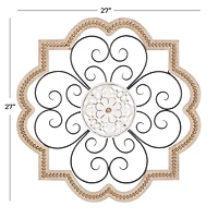 27" Brown Metal & Wood Farmhouse Wall Décor