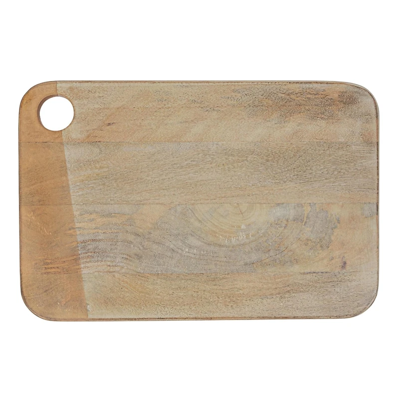 Hello Honey® 14.75" Whitewashed Handled Mango Wood Cheese & Cutting Board