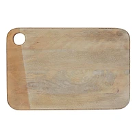 Hello Honey® 14.75" Whitewashed Handled Mango Wood Cheese & Cutting Board