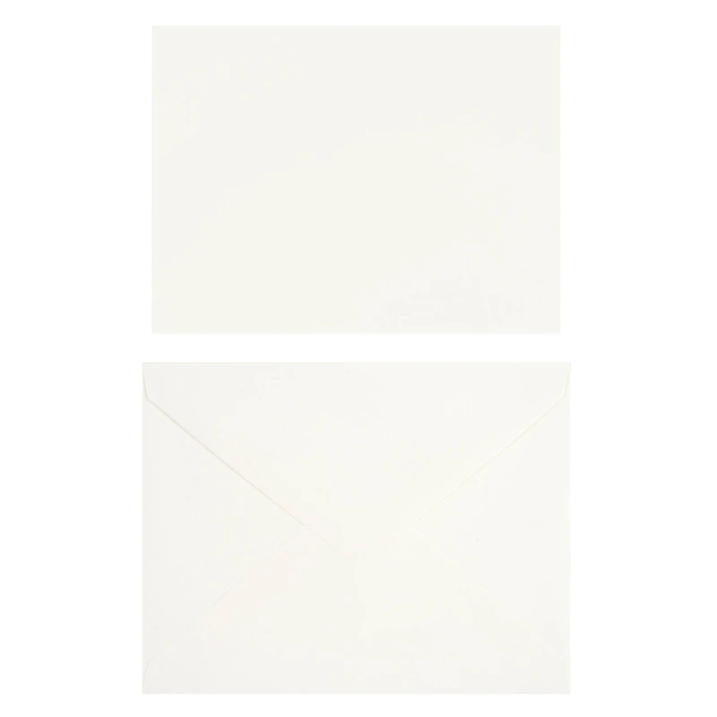 10 Sets of Ivory Flat Envelopes & Cards by Recollections™, 4.25" x 5.5"