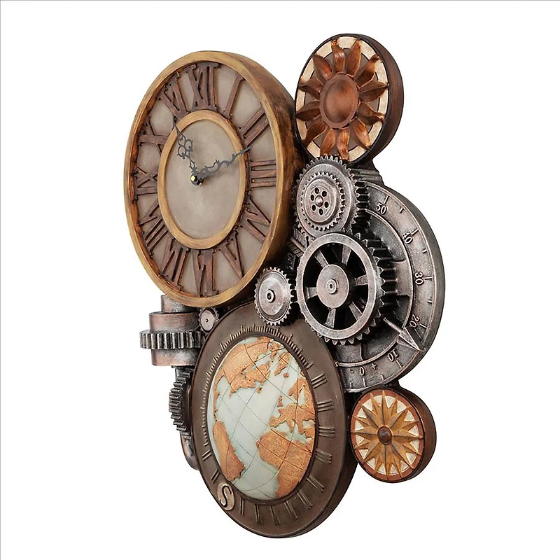 Design Toscano 25" Gears of Time Sculptural Wall Clock