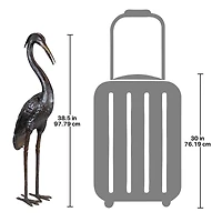 Design Toscano 39" Heron Head High Cast Bronze Garden Statue