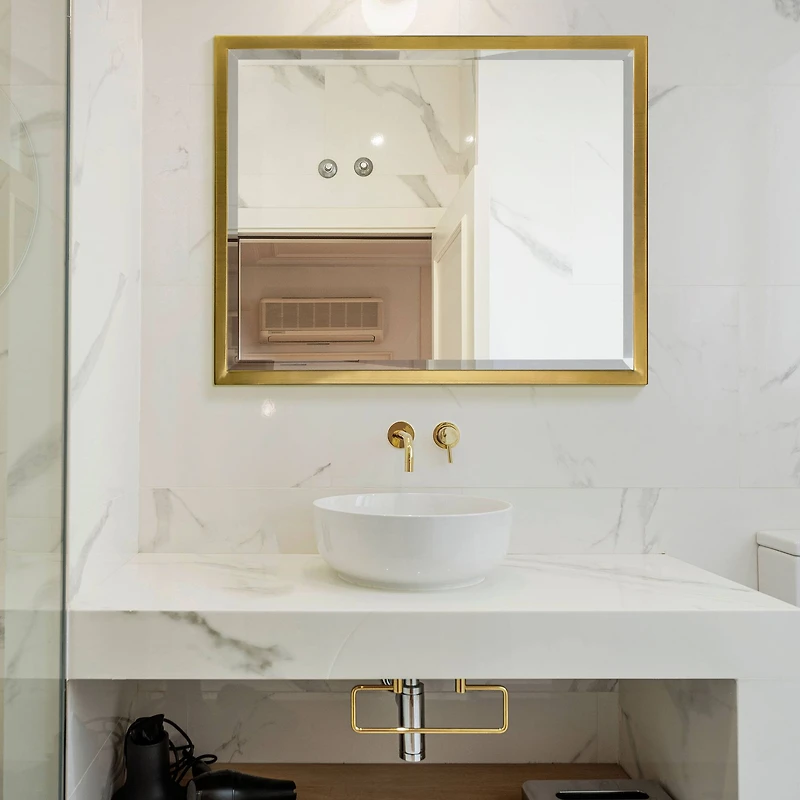 Head West Classic Gold Metal Framed Wall Mirror - 30" x 24"