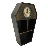 18" Weathered Coffin Tabletop Shelf with Clock by Ashland®