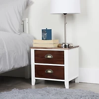 Mind Reader Woodland Collection Brown & White 2-Drawer Nightstand