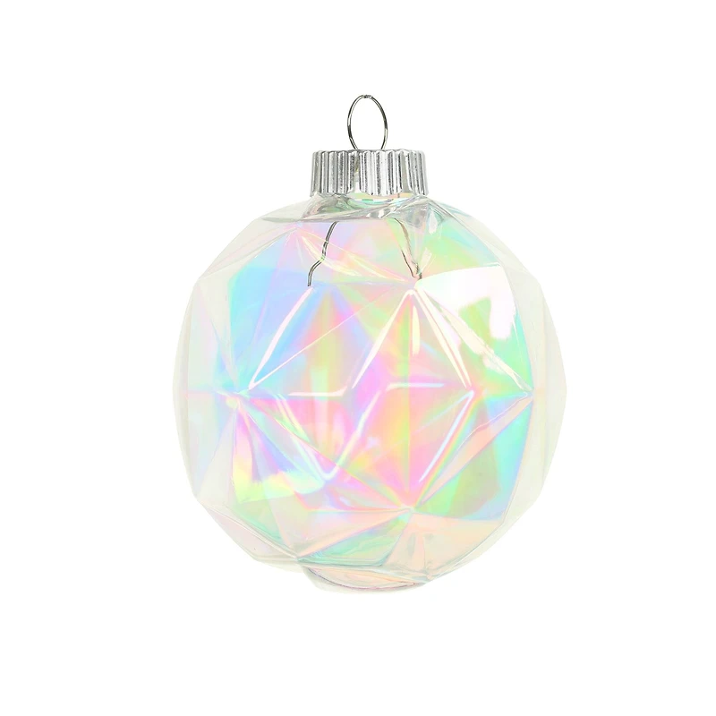 3.25" Clear Iridescent DIY Plastic Prism Ball Ornament by Make Market®
