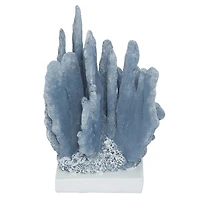 Blue Polystone Coastal Sculpture, Coral 10" x 7" x 6"